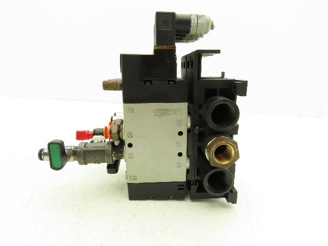 Festo CPE18-M1H-5L-1/4 Pneumatic Air 4-Valve Manifold Assembly 24VDC 145PSI