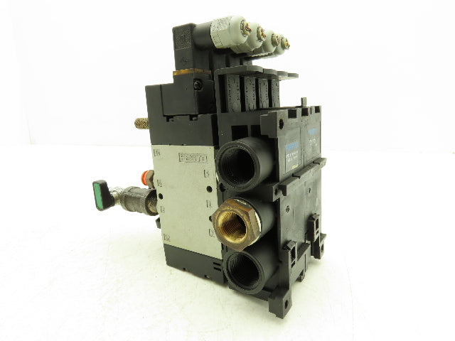 Festo CPE18-M1H-5L-1/4 Pneumatic Air 4-Valve Manifold Assembly 24VDC 145PSI