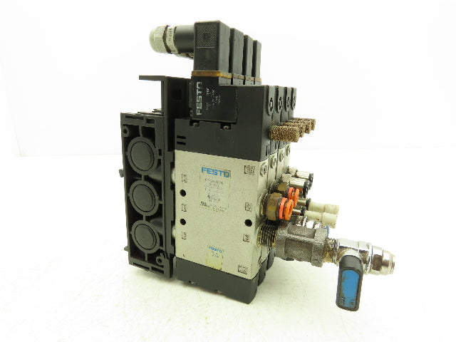 Festo CPE18-M1H-5L-1/4 Pneumatic Air 4-Valve Manifold Assembly 24VDC 145PSI