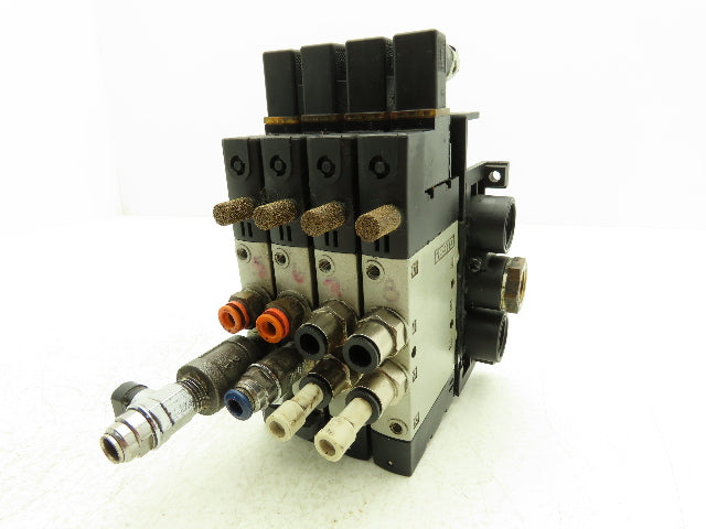 Festo CPE18-M1H-5L-1/4 Pneumatic Air 4-Valve Manifold Assembly 24VDC 145PSI