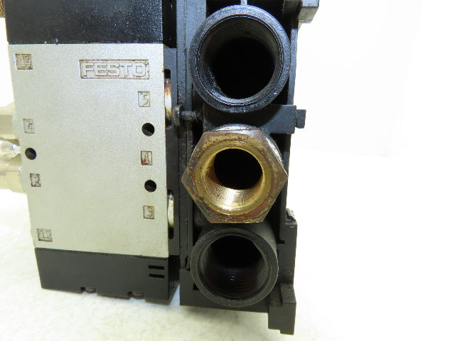 Festo CPE18-M1H-5L-1/4 Pneumatic Air 4-Valve Manifold Assembly 24VDC 145PSI