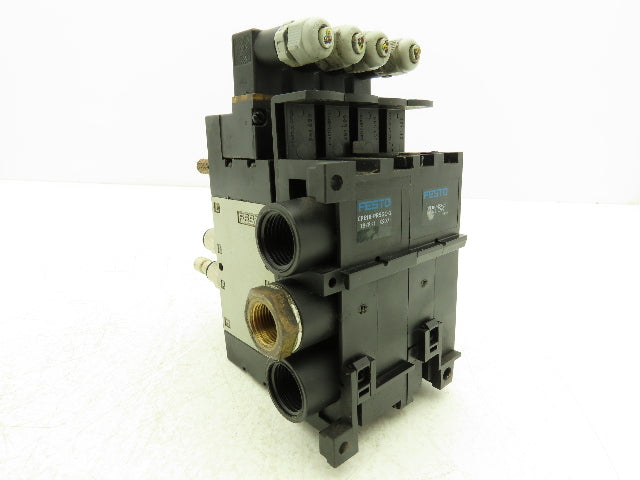 Festo CPE18-M1H-5L-1/4 Pneumatic Air 4-Valve Manifold Assembly 24VDC 145PSI