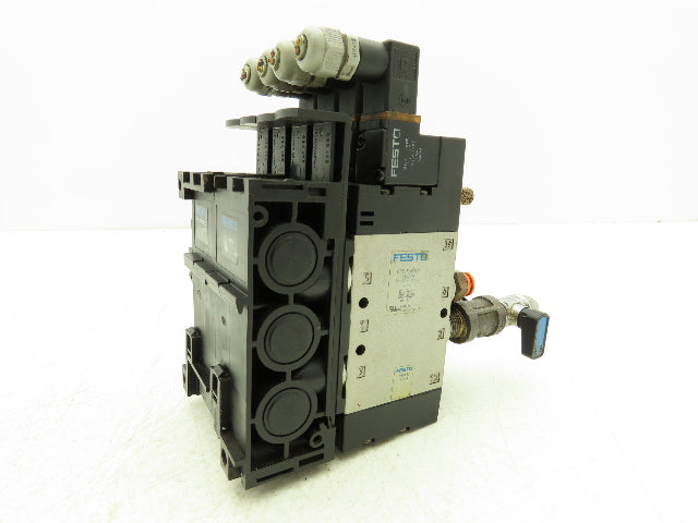 Festo CPE18-M1H-5L-1/4 Pneumatic Air 4-Valve Manifold Assembly 24VDC 145PSI