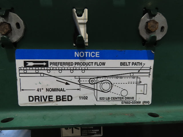 Dematic 42"x 60' Accumulating Roller Conveyor Belt Drive 40"BF 230/460V 170FPM