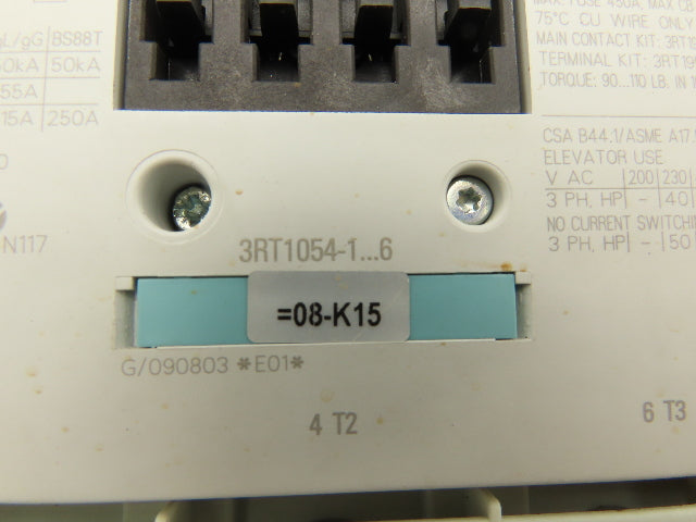 Siemens Star Delta Configuration Motor Starter 250A 600V 75/125Hp 3Ph 120V Coil