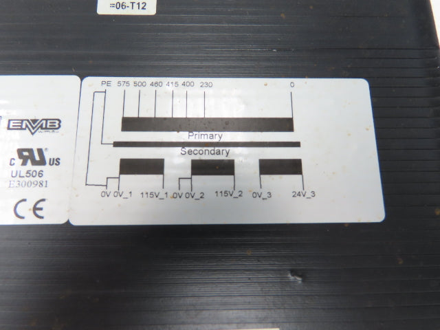 EMB Wittlich Power Transformer 2.54kVA 230-575V Multi-Tap 2X 115V 1X 24VDC