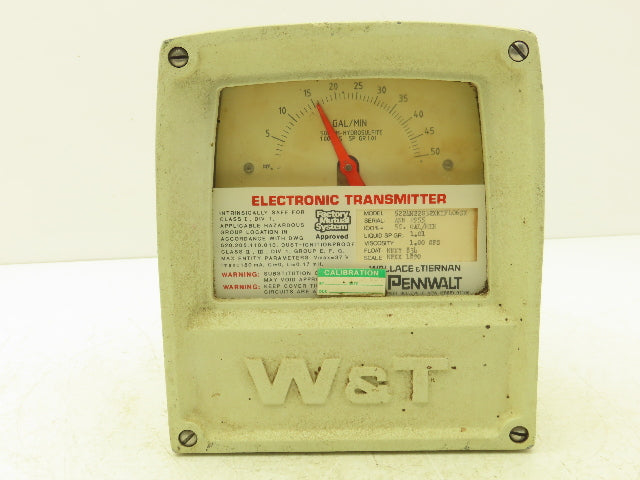 Wallace & Tiernan 522LM22032XKIF406SX Flow Meter Dial Transmitter 50 GPM Gal/Min