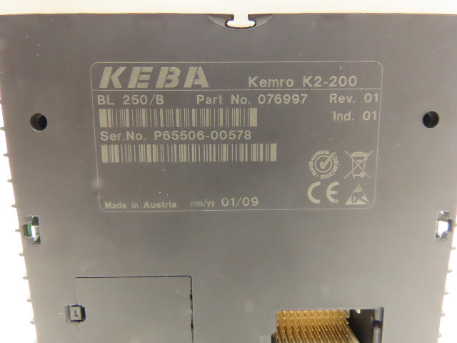 Keba BL 250/B Kemro K2-200 Controller Module 24V DC /1.5W Rev. 01 Ind. 01