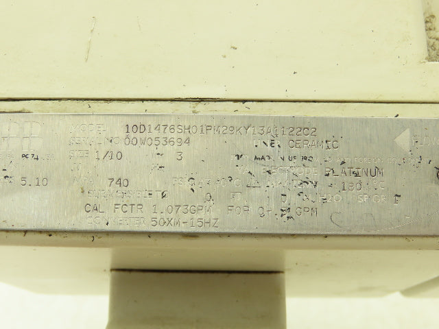 ABB 10D1476SH01PM29KY13A1122C2 Flow Tube Meter 1/10" 3mm Ceramic 740psi