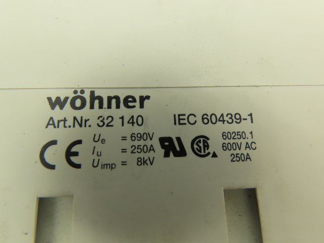Wohner 32140 Circuit Breaker Bus Bar Adapter 600V 250A 3PH