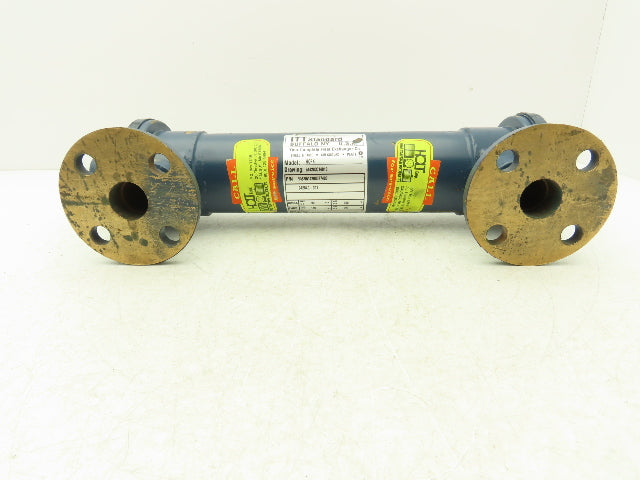 ITT Brass Oil Cooler Shell & Tube Heat Exchanger 1"NPT & Flanged 2-Pass 300psi