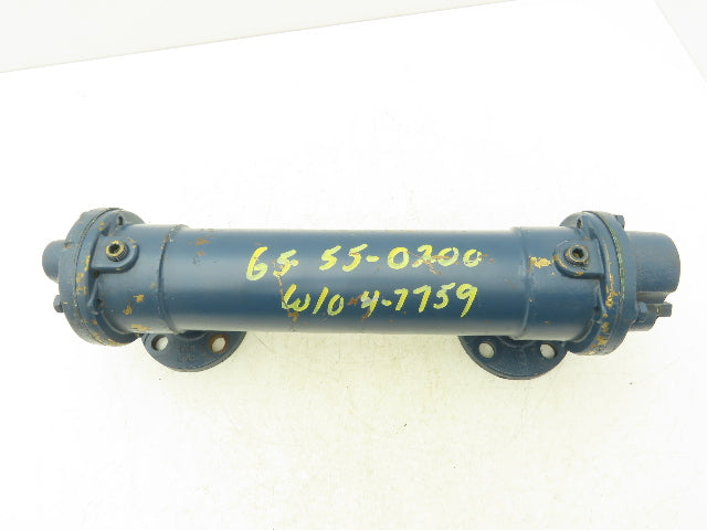 ITT Brass Oil Cooler Shell & Tube Heat Exchanger 1"NPT & Flanged 2-Pass 300psi