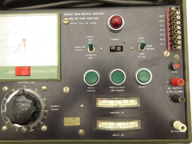 Allis-Chalmers 18-468-400-501 Static Trip Devise Test Set Dial Timer 120V 9A