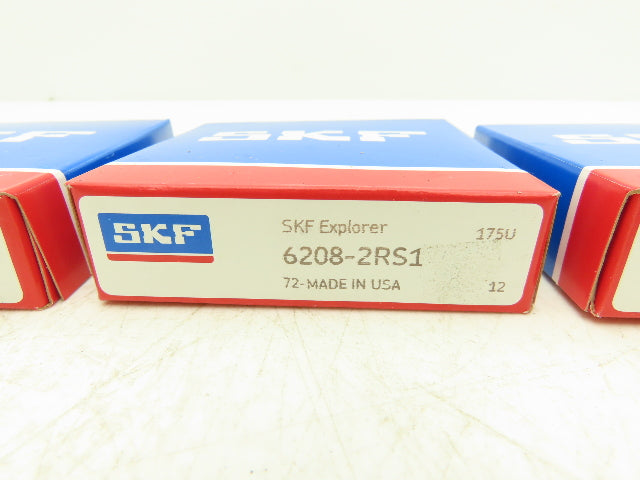 SKF 6208-2RS1 Single Row Ball Bearing 40mm-ID 80mm-OD 18mm-W Lot Of 6
