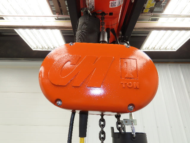 CM Lodestar L 1 Ton Electric Chain Hoist 16 FPM 14' Lift 230/460 Volt 3PH