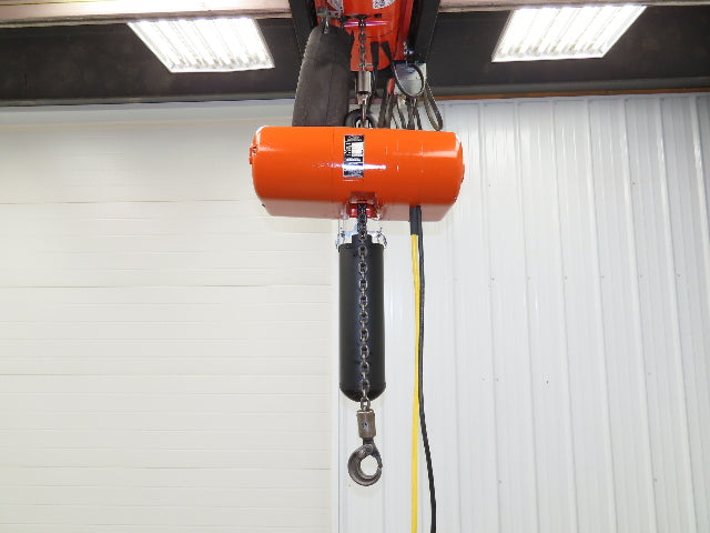 CM Lodestar L 1 Ton Electric Chain Hoist 16 FPM 14' Lift 230/460 Volt 3PH