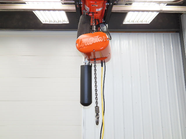 CM Lodestar L 1 Ton Electric Chain Hoist 16 FPM 14' Lift 230/460 Volt 3PH