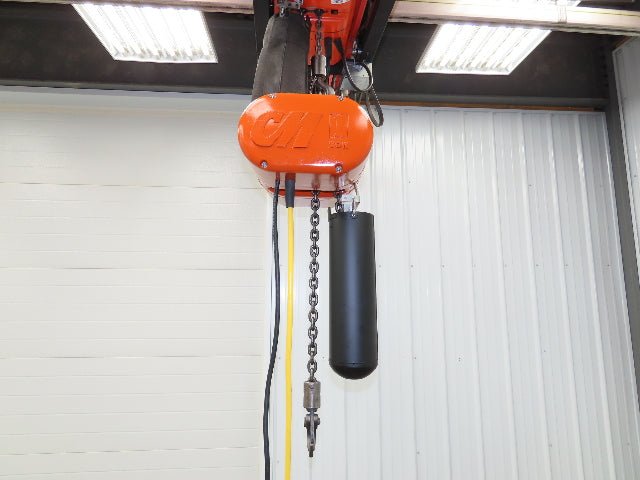 CM Lodestar L 1 Ton Electric Chain Hoist 16 FPM 14' Lift 230/460 Volt 3PH
