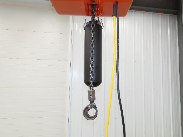 CM Lodestar L 1 Ton Electric Chain Hoist 16 FPM 14' Lift 230/460 Volt 3PH