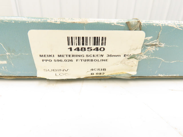 Meiki 8433279 Metering Screw for Injection Molding Machine 36mm x 1050mm 41.3"
