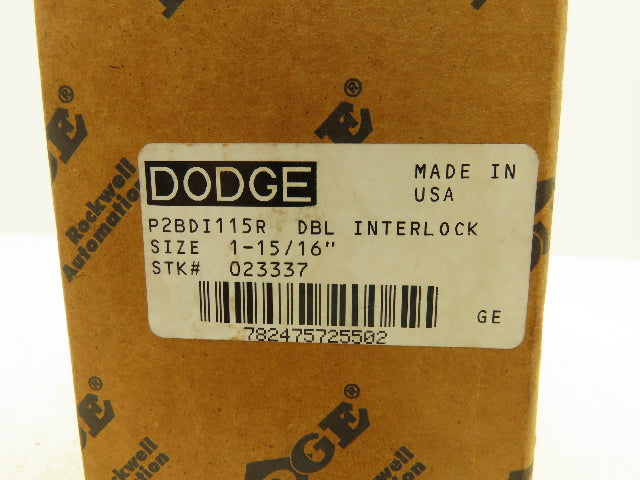 Dodge 023337 Pillow Block Roller Bearing Double Interlock 1-15/16" Bore