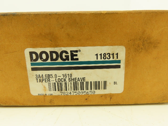 Dodge 3A4.6B5.0-1610 3-Groove Size B V-Belt Pulley Sheave 1610 Bushing