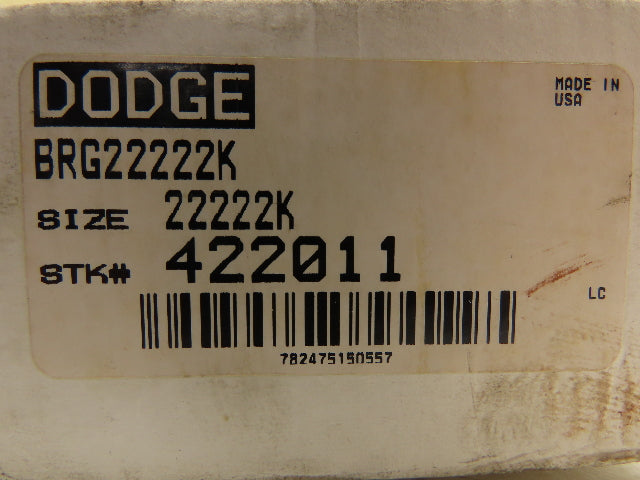 Dodge 22222K Spherical Roller Bearing - 110 mm ID 200 mm OD 53 mm Width
