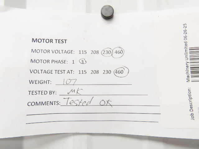 Baldor M13C Super-E AC Motor 2Hp 1170 RPM 230/460V 3PH 184TC 1-1/8" Shaft