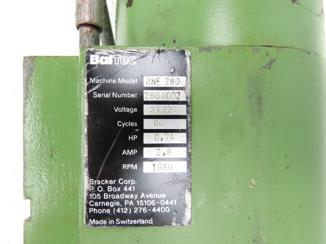 BalTec RNE 280 Orbital Radial Rivet Spinner Motor & Riveting Head 220V 3PH