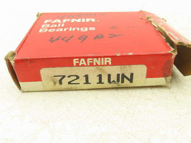 Fafnir 7211WN Ball Bearing Angular Contact 55mm-ID x 100mm-OD x 21mm-W