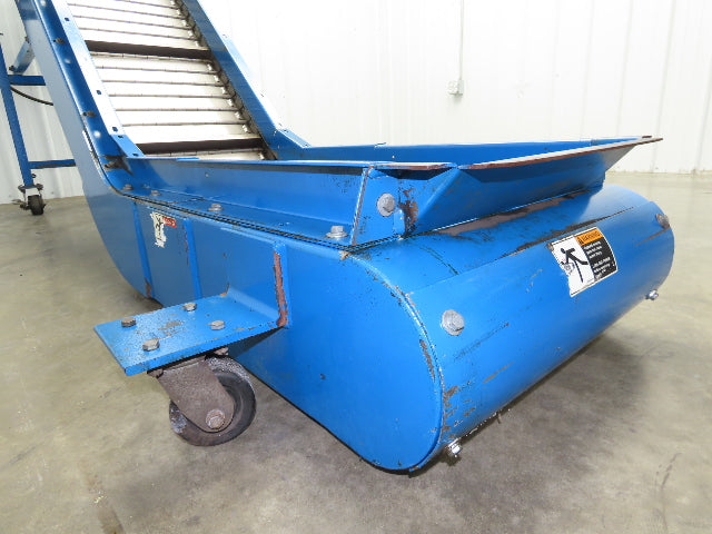 Spartec Portable Chip Conveyor 18"Belt 36" Infeed 50"H Discharge 230/460V 10'OAL