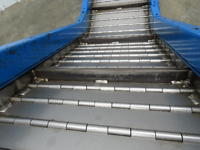 Spartec Portable Chip Conveyor 18"Belt 36" Infeed 50"H Discharge 230/460V 10'OAL