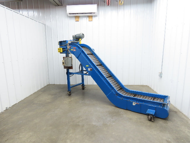 Spartec Portable Chip Conveyor 18"Belt 36" Infeed 50"H Discharge 230/460V 10'OAL