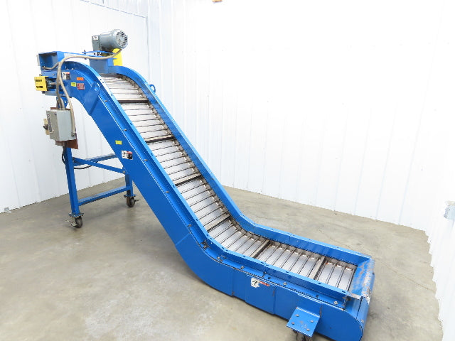 Spartec Portable Chip Conveyor 18"Belt 36" Infeed 50"H Discharge 230/460V 10'OAL
