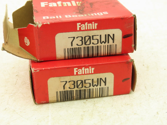 Fafnir 7305WN Angular Contact Ball Bearing 25mm-ID x 62mm-OD x 17mm-W Lot Of 2