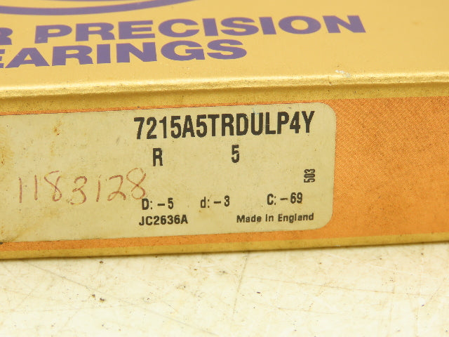 NSK 7215A5TRDULP4Y Ball Bearing Super Precision 75mm-ID x 130mm-OD x 25mm-Width