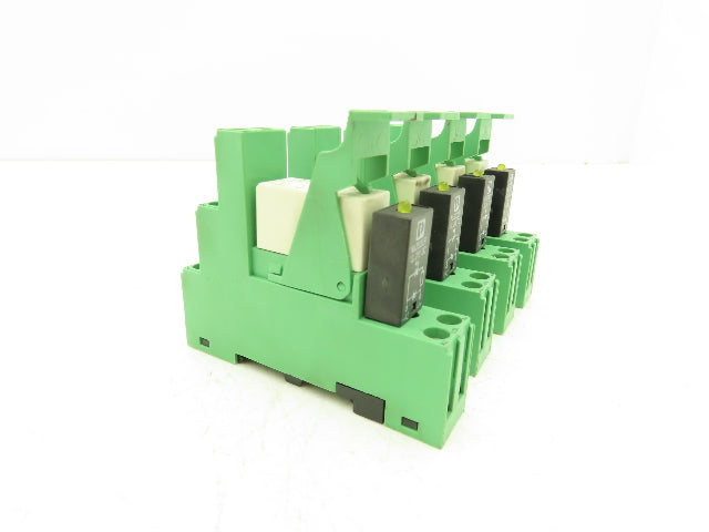 Phoenix Relay w/Base 12-24VDC Din Rail Mount Lot of 4