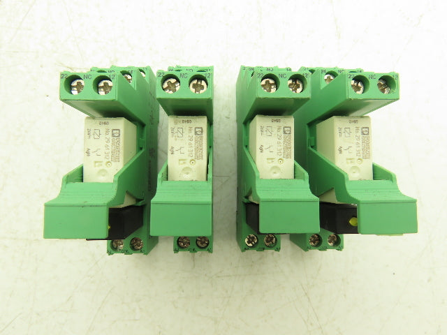 Phoenix Relay w/Base 12-24VDC Din Rail Mount Lot of 4