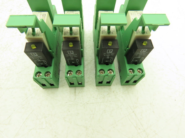 Phoenix Relay w/Base 12-24VDC Din Rail Mount Lot of 4
