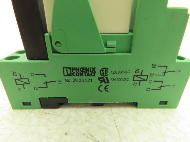 Phoenix Relay w/Base 12-24VDC Din Rail Mount Lot of 4