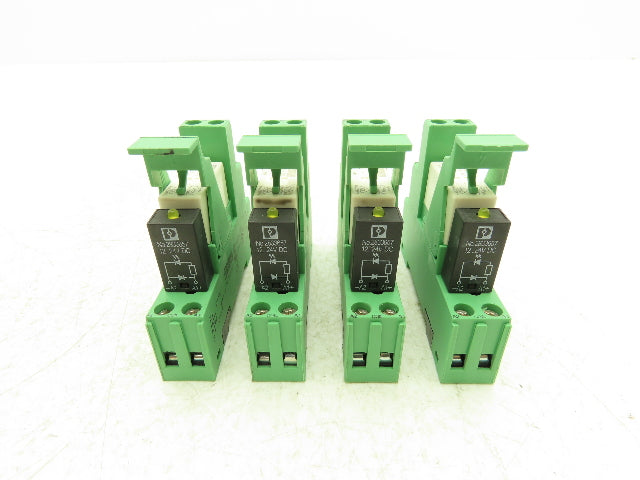 Phoenix Relay w/Base 12-24VDC Din Rail Mount Lot of 4