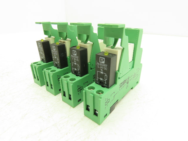 Phoenix Relay w/Base 12-24VDC Din Rail Mount Lot of 4