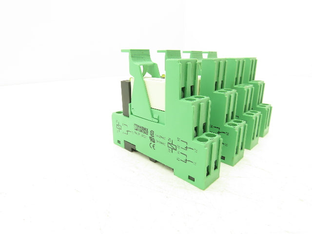 Phoenix Relay w/Base 12-24VDC Din Rail Mount Lot of 4