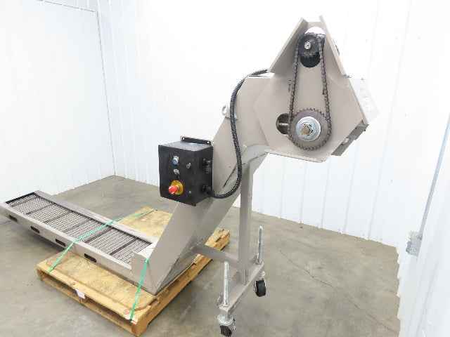 Hennig 11' Incline Chip Conveyor 12"x 78" Infeed 45"-55"H Discharge 230/460V 3PH