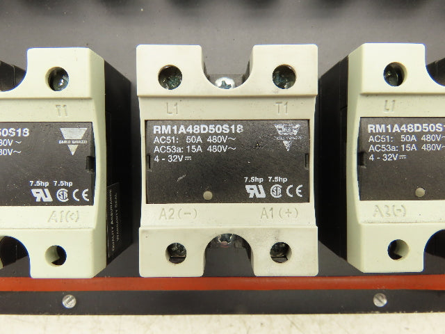 Carlo Gavazzi RM1A48D50S18 Solid State Relay 480V 50A SSR Heat Sink w/10 Relays