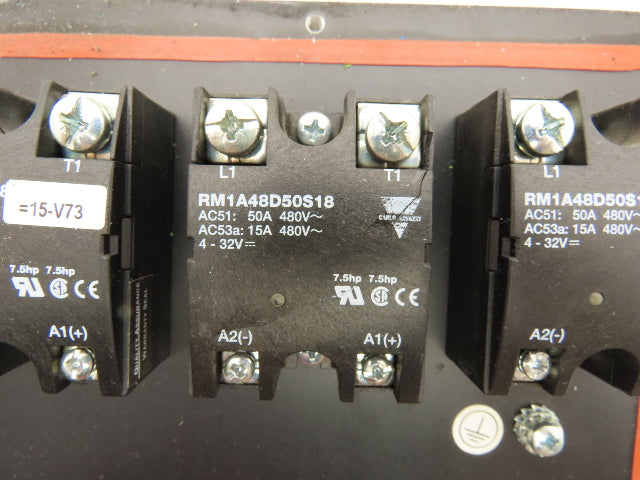 Carlo Gavazzi RM1A48D50S18 Solid State Relay 480V 50A SSR Heat Sink w/6 Relays
