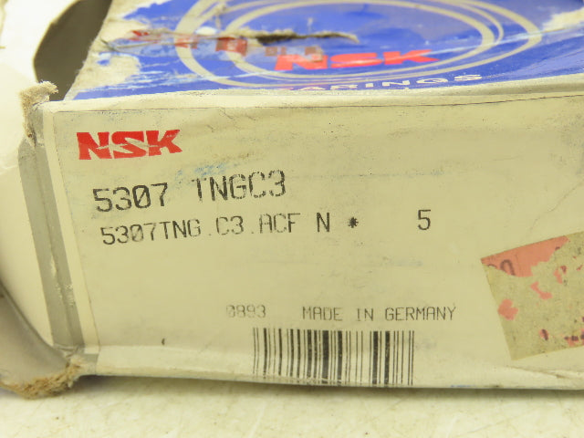 NSK 5307TNGC3 Ball Bearing Double Row Sealed 35mm-ID x 80mm-OD x 34.9mm-Width