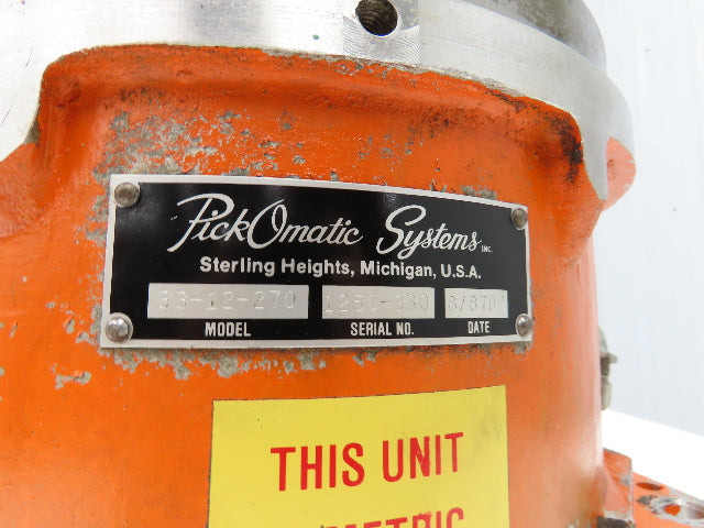 Pick Omatic 33-12-270 Rotary Index Table 270mm 1-Stop Limit Switch -No motor