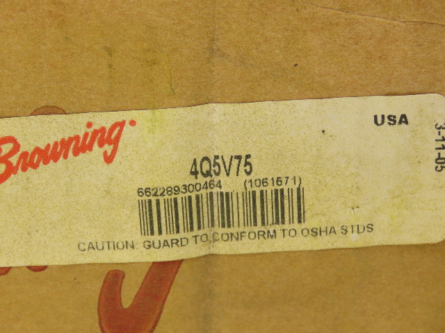 Browning 4Q5V75 4 Groove 5VX Belt Section 7.5"-OD Split Taper Q1 Ser Bushing