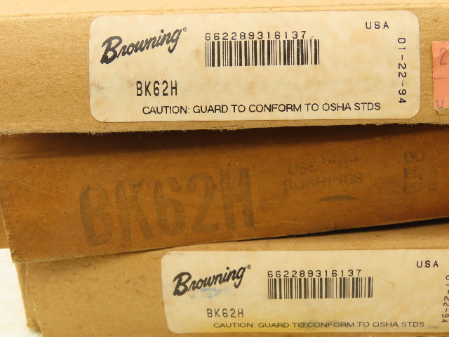 Browning BK62H Single Groove Pulley 5.9"-OD A-B Section Belt H Bushing Lot Of 3